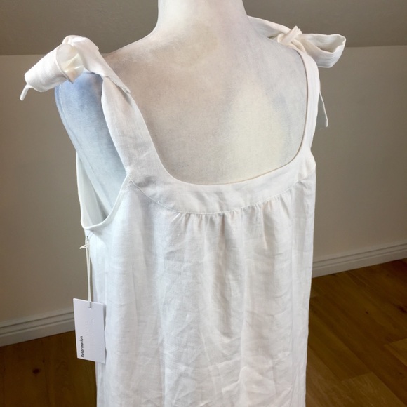 Reformation | Dresses | Reformation Bronte Midi Dress Linen White Size M | Poshmark